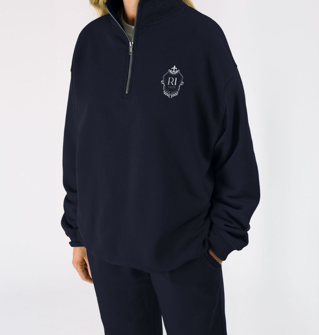 R1 CLUB Quarter zip sweatshirt navy